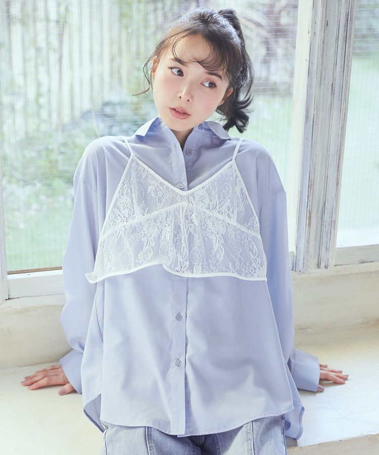 earth music&ecology「SET2点レースビスチェ＋シャツ」|シャツ・ブラウス|Off White