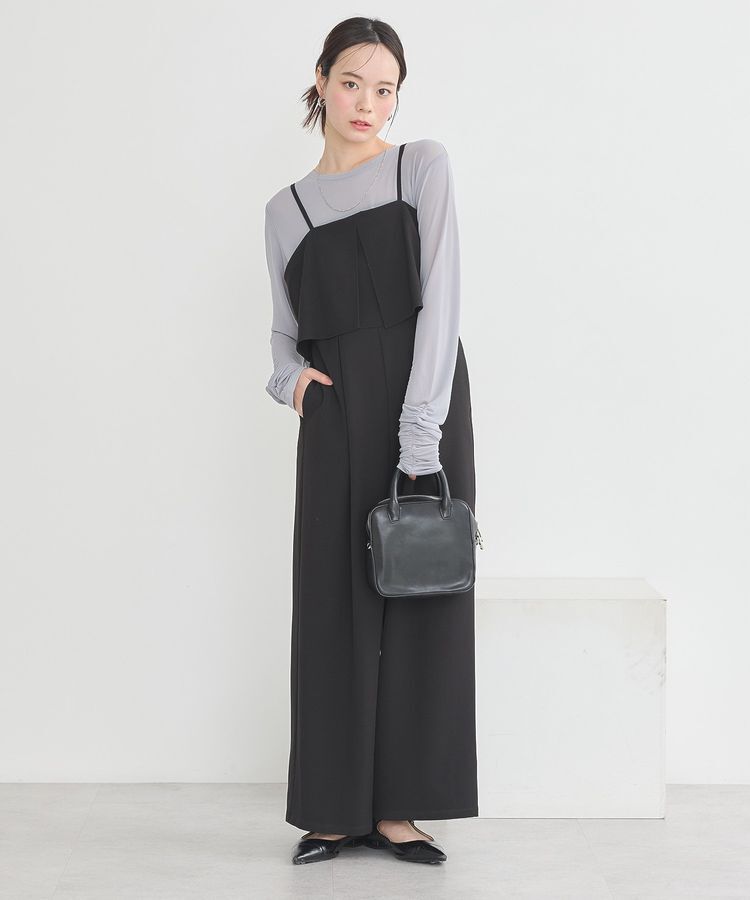 earth music&ecology「デザインキャミサロペット」|オールインワン|