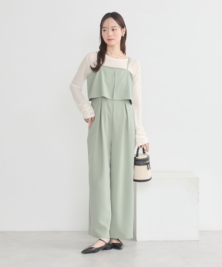 earth music&ecology「デザインキャミサロペット」|オールインワン|