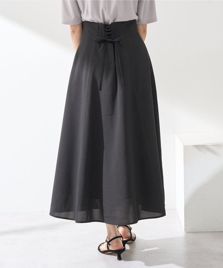 earth music&ecology「シアーバックレースアップフレアスカート」|フレア|