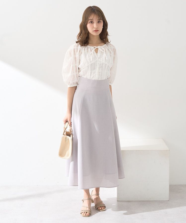 earth music&ecology「シアーチェックパフスリーブブラウス」|シャツ・ブラウス|