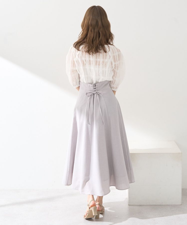 earth music&ecology「シアーチェックパフスリーブブラウス」|シャツ・ブラウス|