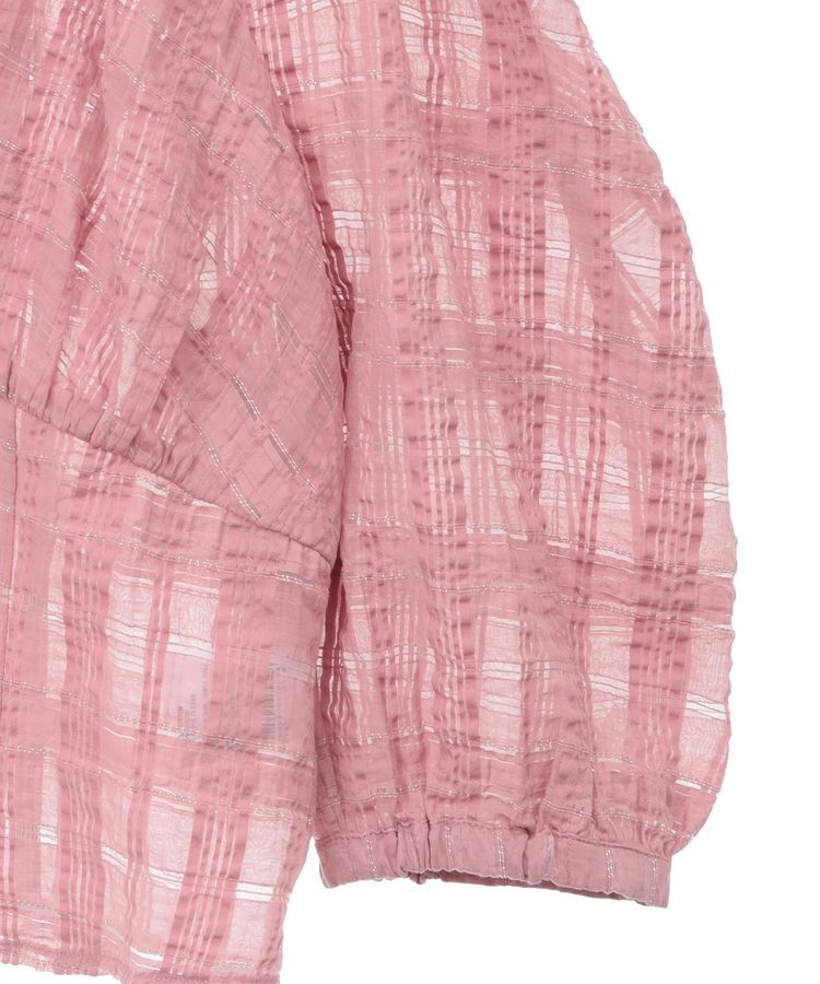 earth music&ecology「シアーチェックパフスリーブブラウス」|シャツ・ブラウス|