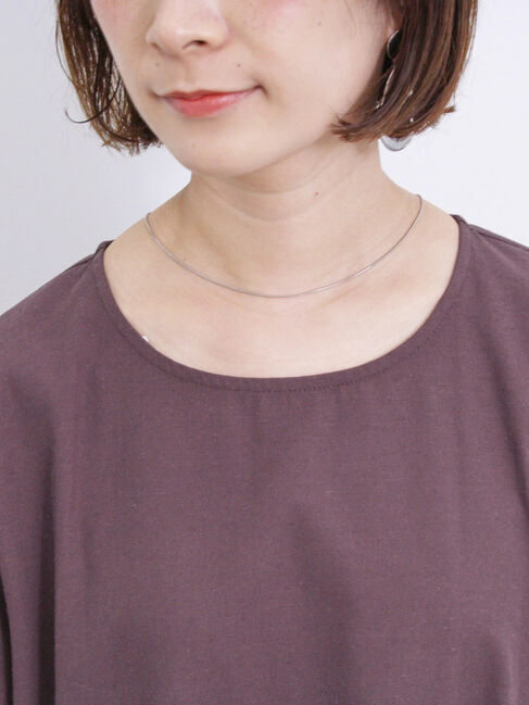 Samansa Mos2 blue「【イージーケア】リネン混マキシフレアワンピース」|ワンピース|