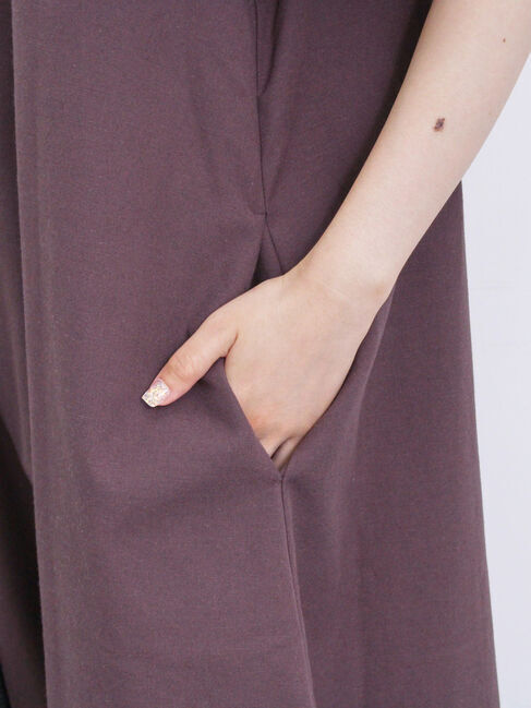 Samansa Mos2 blue「【イージーケア】リネン混マキシフレアワンピース」|ワンピース|