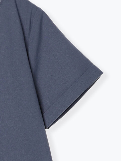 Samansa Mos2 blue「【イージーケア】リネン混マキシフレアワンピース」|ワンピース|