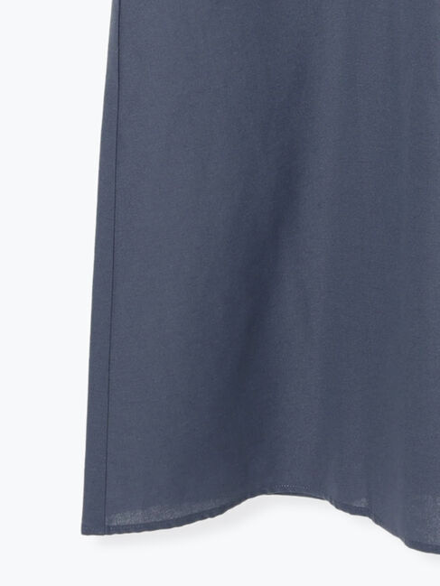 Samansa Mos2 blue「【イージーケア】リネン混マキシフレアワンピース」|ワンピース|