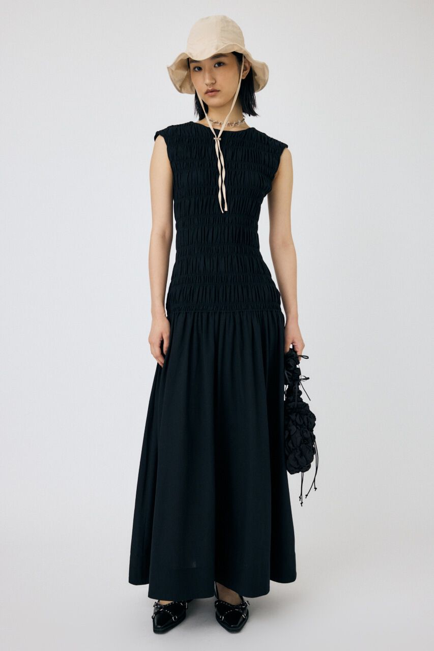MOUSSY「SHIRRING GATHER SUMMER ドレス」|ワンピース|