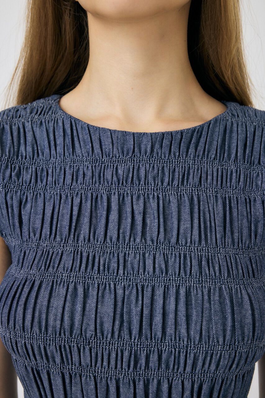 MOUSSY「SHIRRING GATHER SUMMER ドレス」|ワンピース|