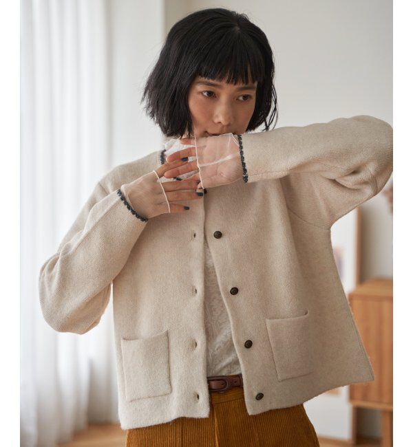 Lbc with Life「配色ポケットショートカーディガン」|カーディガン|