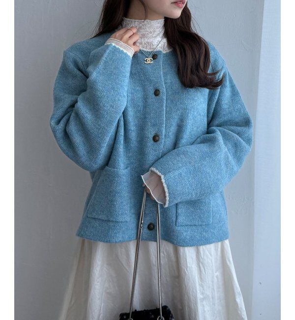 Lbc with Life「配色ポケットショートカーディガン」|カーディガン|