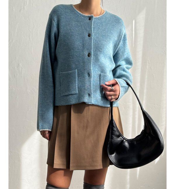 Lbc with Life「配色ポケットショートカーディガン」|カーディガン|