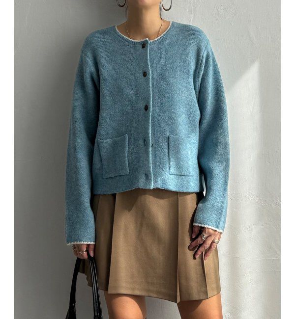 Lbc with Life「配色ポケットショートカーディガン」|カーディガン|