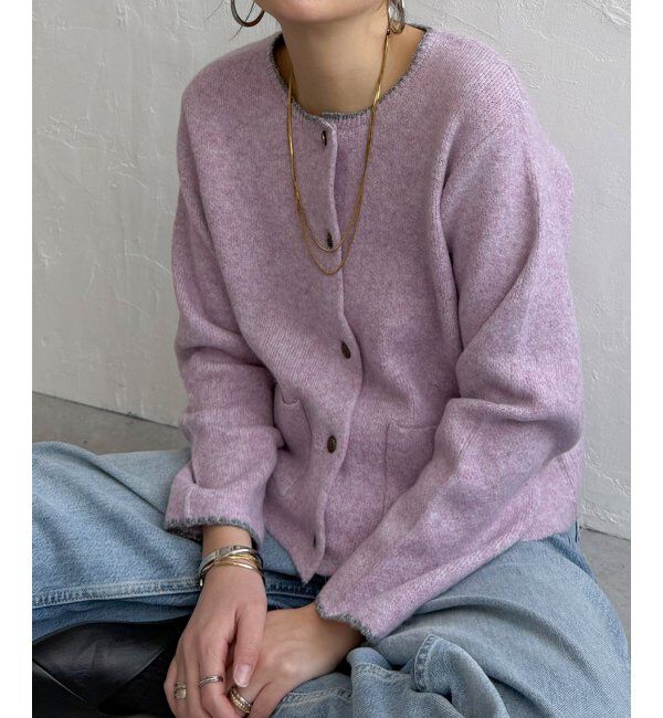 Lbc with Life「配色ポケットショートカーディガン」|カーディガン|