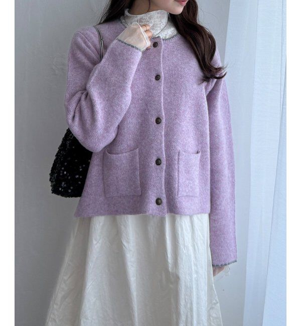 Lbc with Life「配色ポケットショートカーディガン」|カーディガン|