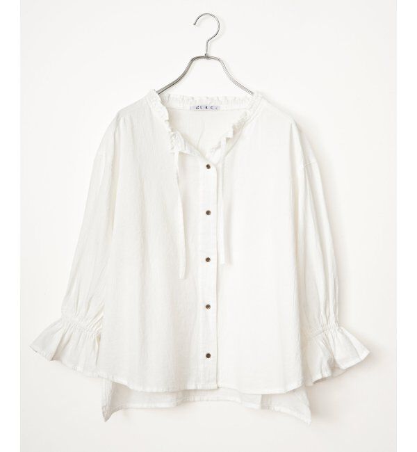 Lbc with Life「デニムコットンシャーリングブラウス」|シャツ・ブラウス|ホワイト