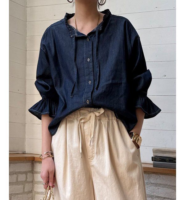 Lbc with Life「デニムコットンシャーリングブラウス」|シャツ・ブラウス|