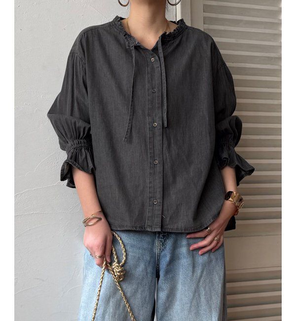 Lbc with Life「デニムコットンシャーリングブラウス」|シャツ・ブラウス|