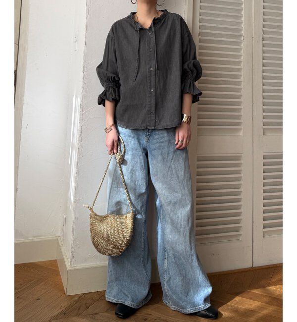 Lbc with Life「デニムコットンシャーリングブラウス」|シャツ・ブラウス|