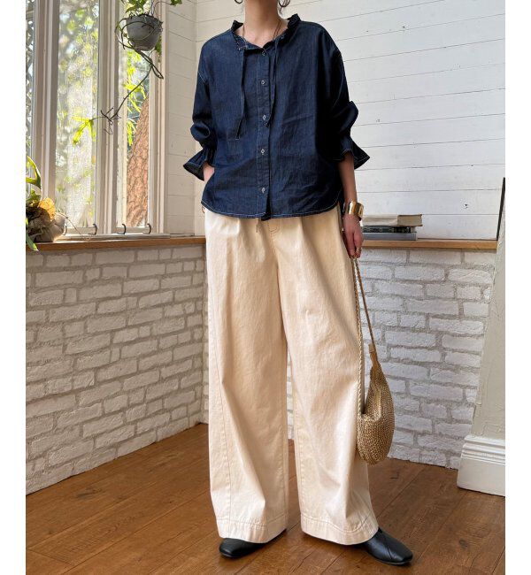 Lbc with Life「デニムコットンシャーリングブラウス」|シャツ・ブラウス|