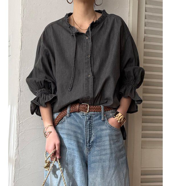 Lbc with Life「デニムコットンシャーリングブラウス」|シャツ・ブラウス|