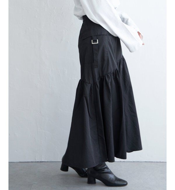 VENCE share style「ナイロンティアードミリタリースカート」|スカート|ブラック