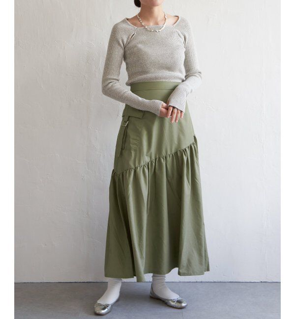 VENCE share style「ナイロンティアードミリタリースカート」|スカート|