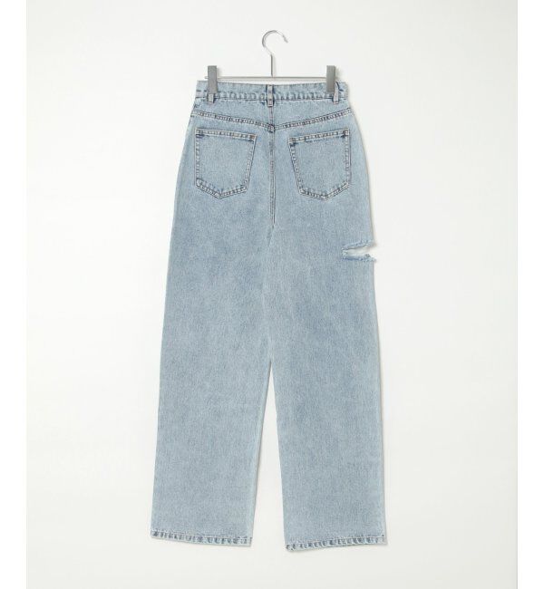 VENCE share style「ダメージワイドデニムパンツ」|デニム|