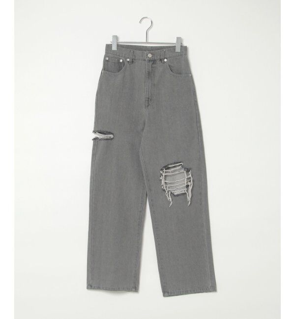 VENCE share style「ダメージワイドデニムパンツ」|デニム|