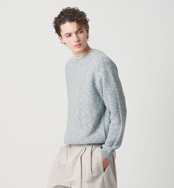 BEAUTY&YOUTH UNITED ARROWS「ガーター ステッチ スラブ クルーネック ニット ウォッシャブル」|ニット・セーター|