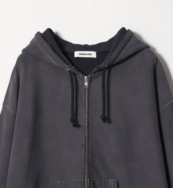 MONKEY TIME「サンフェード フレンチテリー フルジップ フーディー」|カーディガン|