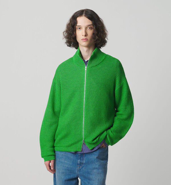 MONKEY TIME「リネン ドライバーズ ニット」|カーディガン|