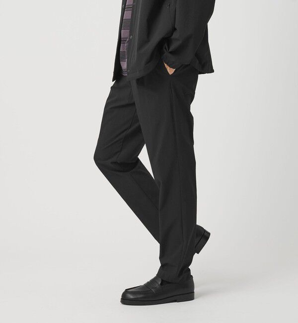 BEAUTY&YOUTH UNITED ARROWS「360&deg;MASTER 1プリーツ テーパード イージーパンツ NO.5 セットアップ対応 撥水 ストレッチ ウォッシャブル」|チノ|BLACK