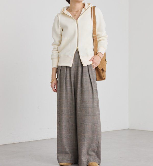  「【WEB限定/キレイめ上品】スポンジダンボールZIPパーカーカットソー」|パーカー|