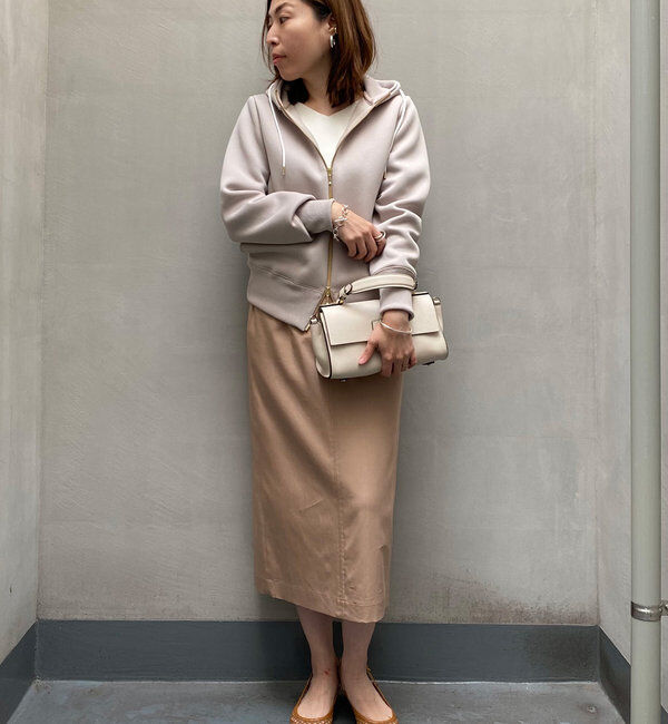  「【WEB限定/キレイめ上品】スポンジダンボールZIPパーカーカットソー」|パーカー|