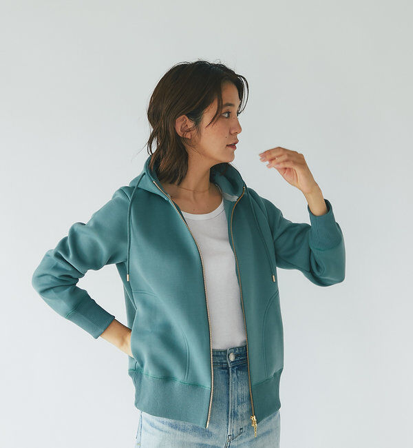  「【WEB限定/キレイめ上品】スポンジダンボールZIPパーカーカットソー」|パーカー|