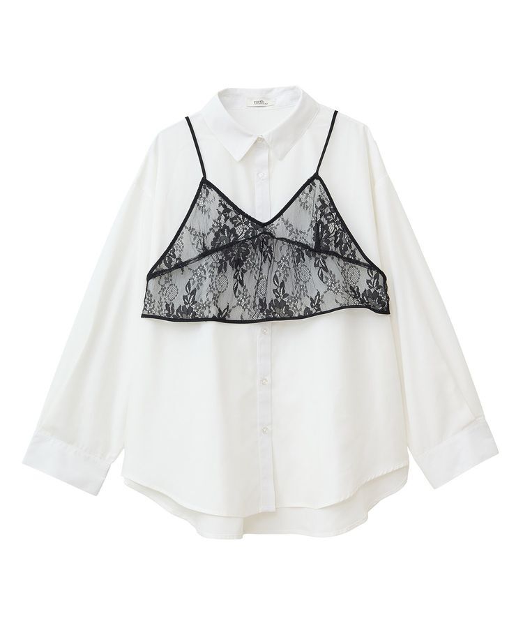 earth music&ecology「SET2点レースビスチェ＋シャツ」|シャツ・ブラウス|