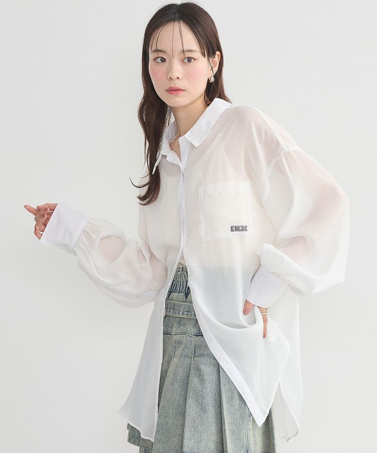earth music&ecology「バックレースアップシャツ」|シャツ・ブラウス|Off White