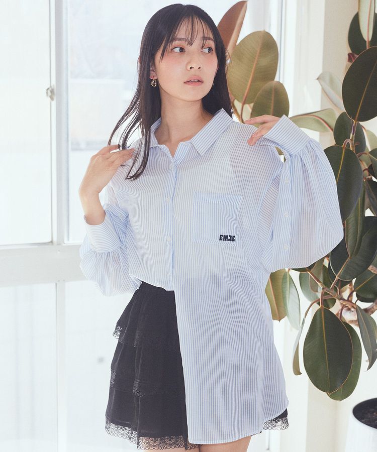 earth music&ecology「バックレースアップシャツ」|シャツ・ブラウス|