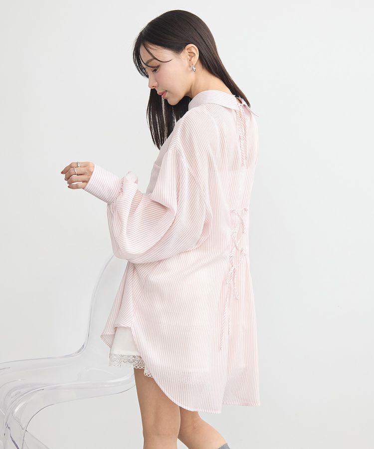 earth music&ecology「バックレースアップシャツ」|シャツ・ブラウス|