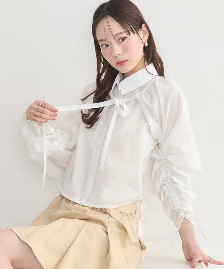 earth music&ecology「ボレロスリーブレイヤードシャツ」|シャツ・ブラウス|White