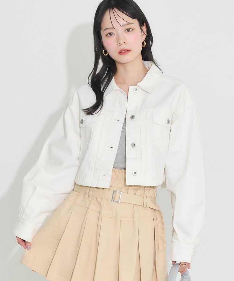 earth music&ecology「ショートデニムジャケット」|テーラードジャケット|Off White