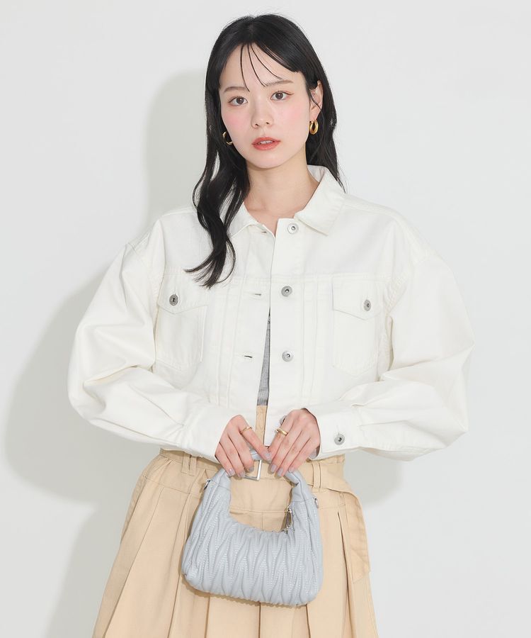 earth music&ecology「ショートデニムジャケット」|テーラードジャケット|