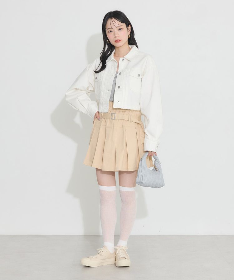 earth music&ecology「ショートデニムジャケット」|テーラードジャケット|