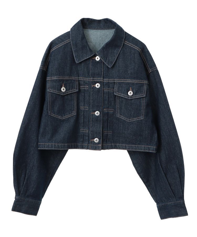earth music&ecology「ショートデニムジャケット」|テーラードジャケット|