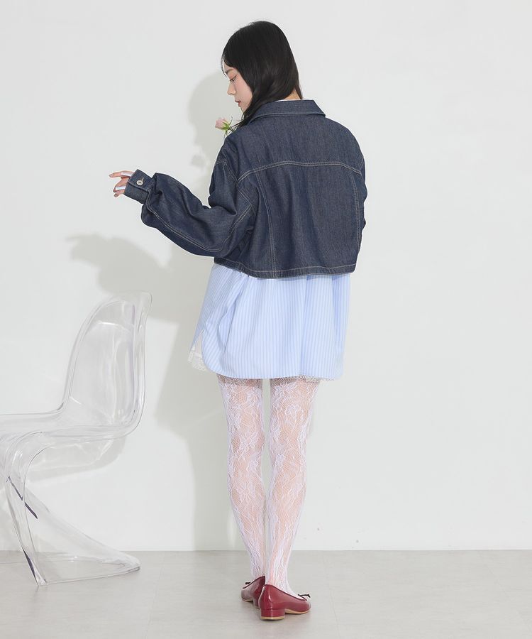 earth music&ecology「ショートデニムジャケット」|テーラードジャケット|