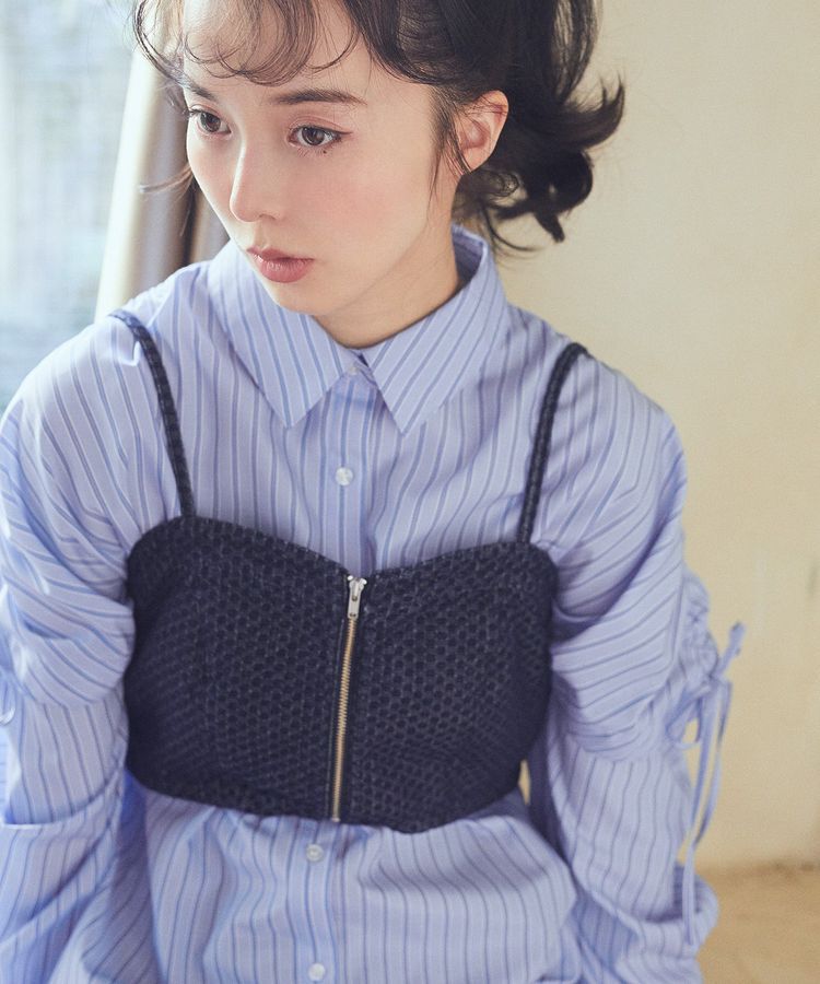 earth music&ecology「フロントジップビスチェ」|ベスト・ジレ|