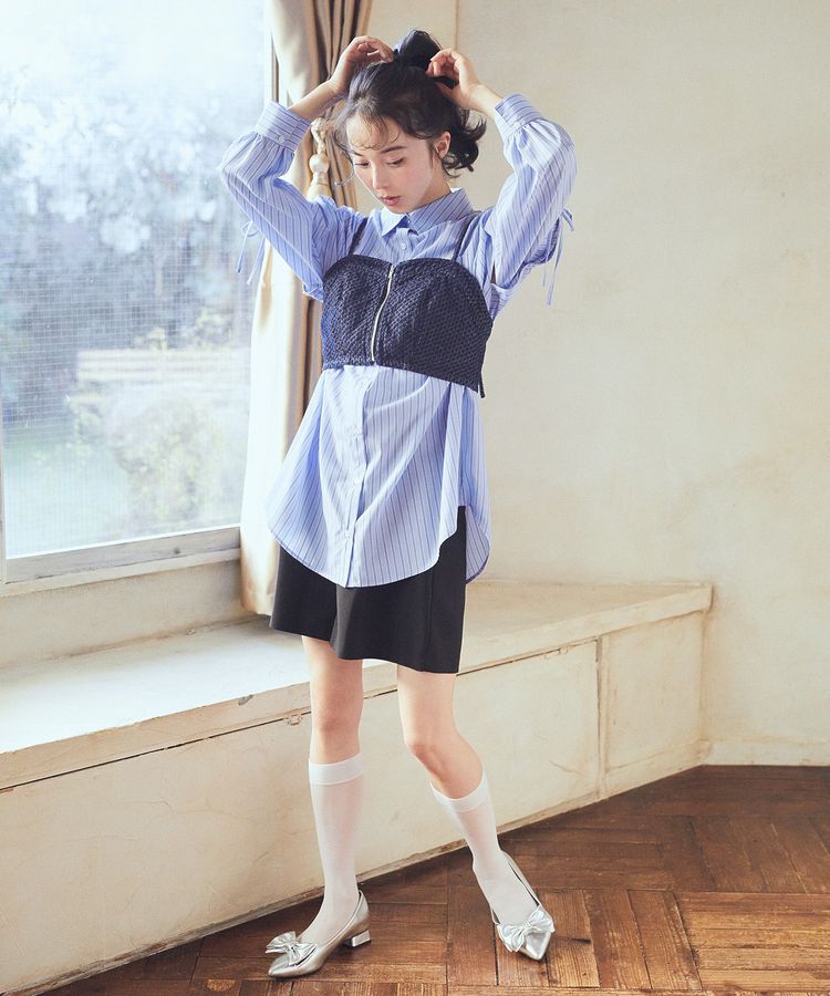 earth music&ecology「フロントジップビスチェ」|ベスト・ジレ|