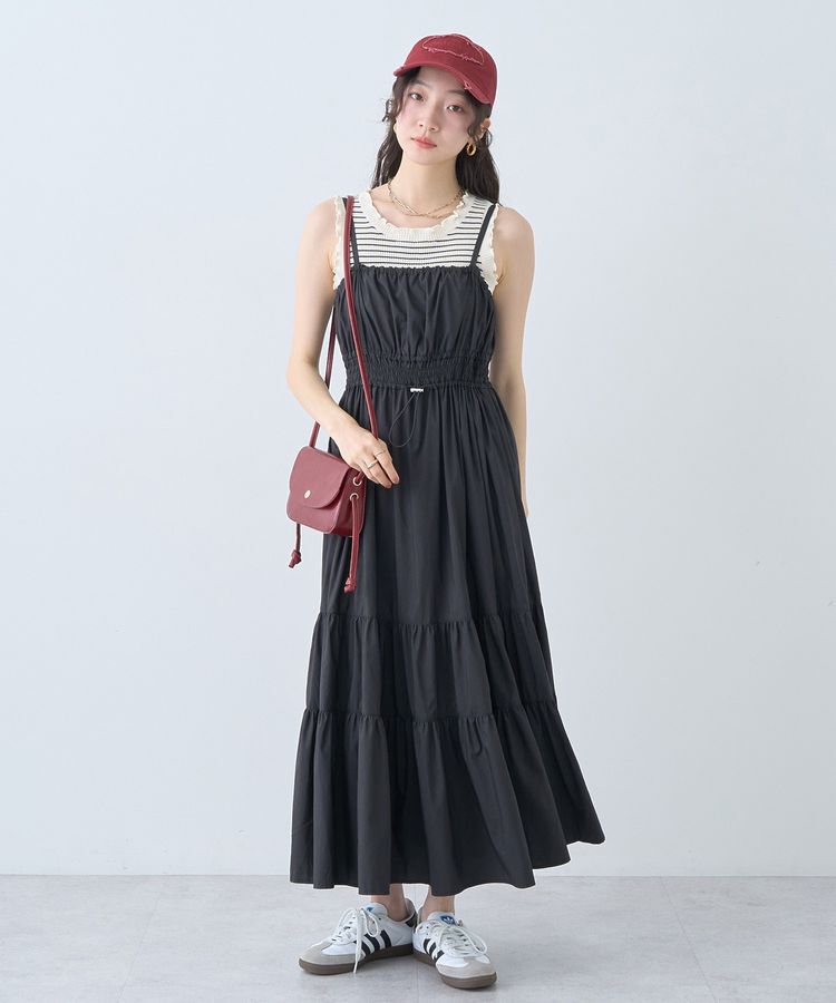 earth music&ecology「フリルニットタンクトップ」|キャミソール|