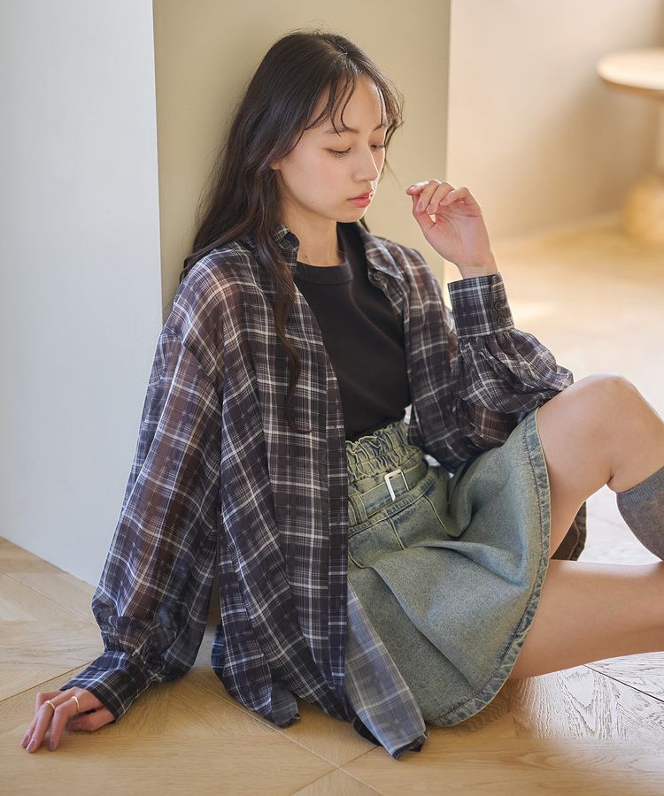 earth music&ecology「シアーチェックシャツ」|シャツ・ブラウス|